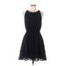 H&M Casual Dress - Mini Scoop Neck Sleeveless: Blue Print Dresses - Women's Size 6