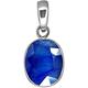 Tongari 10.25 Ratti Blue Sapphire Pendant Nilam/Neelam Stone Silver Locket for Men and Women, Adjustable, Crystal, blue sapphire