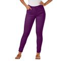 K Jordan High-Rise Colored Skinny Jean (Size 16W) Plum Purple, Cotton,Spandex