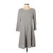 Forever 21 Casual Dress - A-Line: Gray Solid Dresses - Women's Size Small