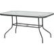 Table de jardin rectangulaire dim. 140L x 80l x 70H cm métal époxy gris plateau verre trempé - Gris