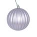 Vickerman 696545 - 4" Silver Matte Lined Ball Christmas Tree Ornament (6 pack) (N222207DMV)