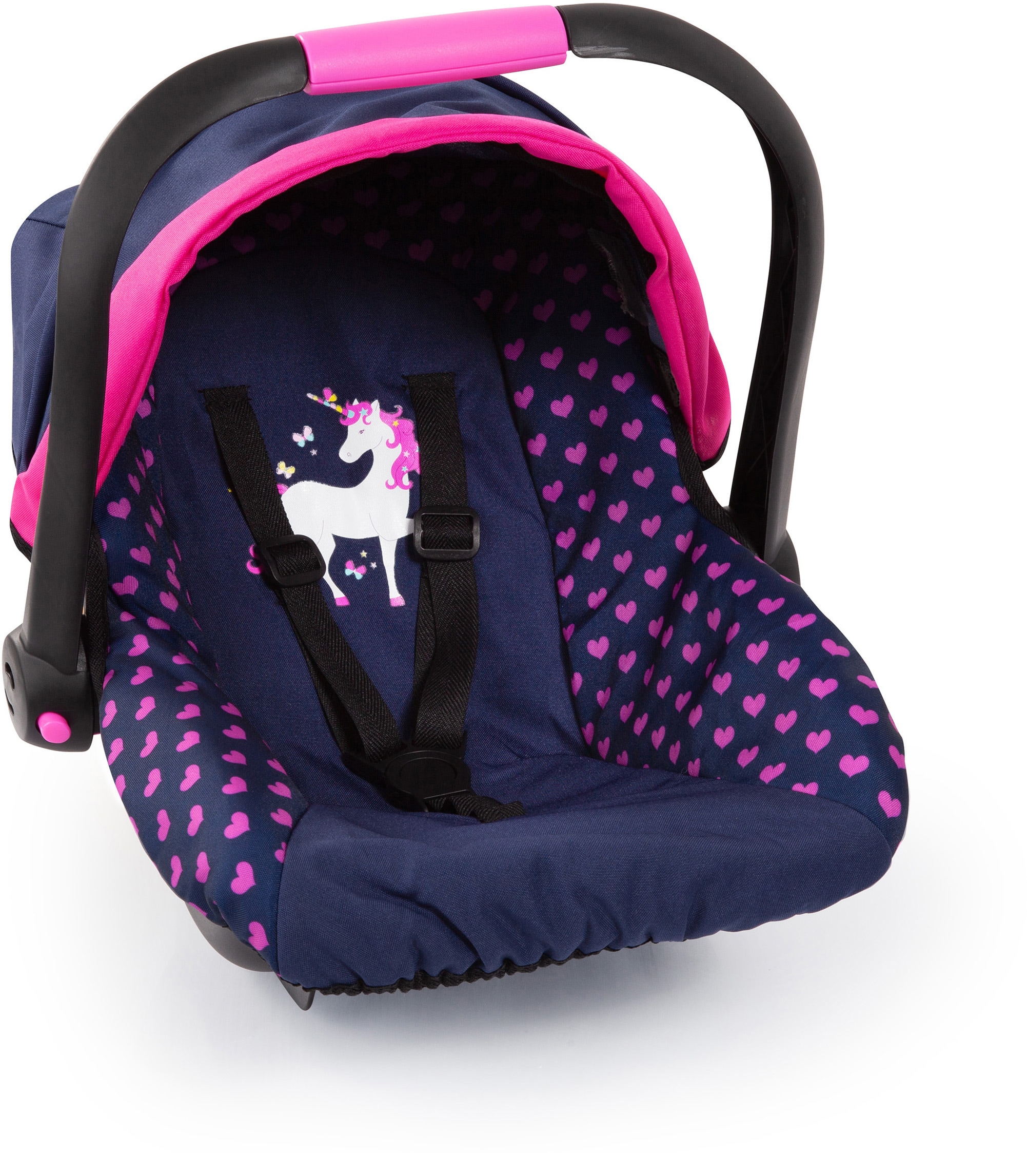 Puppen Autositz BAYER "rosa/goldfarben Schleife", bunt (einhorn blau, pink), Puppenausstattungen, KinderB:34cm H:38cm T:45cm, Kunststoff, Metall, mit Dach, B:34cm H:38cm T:45cm