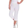 Caprihose KJBRAND "Susie Capri Wash & Go", Damen, Gr. 54, N-Gr, weiß, Web, Obermaterial: 47% Baumwolle, 45% Polyester, 6% Viskose, 2% Elasthan, casual, gerade 3/4-Länge, Hosen, Sommerhose bügelfrei