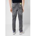 Slim-fit-Jeans STREET ONE MEN Gr. 33, Länge 32, blau (grey denim random wash) Herren Jeans 5-Pocket-Jeans