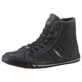 Sneaker MUSTANG SHOES "High-Top-Sneaker, Freizeitschuh" Gr. 41, grau (rauchblau, anthrazit) Damen Schuhe Skaterschuh Schnürboots Canvassneaker Reißverschlussstiefeletten