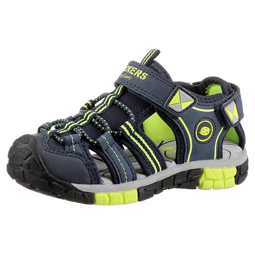 Riemchensandale DOCKERS BY GERLI Gr. 32, bunt (navy, lemon) Kinder Schuhe mit kontrastfarbenen Details