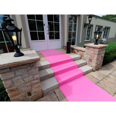 Läufer "PODIUM, Made in Belgium", rosa, B:200cm H:2,6mm L:400cm, Polypropylen (PP), PRIMAFLOR-IDEEN IN TEXTIL, Teppiche, Breite 200 cm, Nadelfilz, Uni-Farben, ideal für Veranstaltungen Image