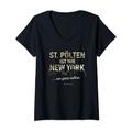 Damen St. Pölten ist wie New York lustiger Spruch über St. Pölten T-Shirt mit V-Ausschnitt