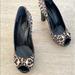 Gucci Shoes | Beautiful Gucci Platform Leopard Print Open Toe Pumps W/Silver Horsebit Size37.5 | Color: Black/Brown | Size: 7.5