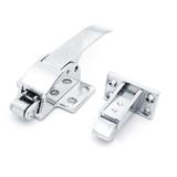 Universal Spring Loaded Refrigerator Latch Type Chromed Handle - Silver Tone, White