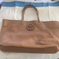 Tory Burch Bags | Gently Used Tory Bag With Leather/Chain Handles! | Color: Tan | Size: 18x5x10