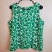 J. Crew Tops | J. Crew Green Scalloped Leaf Print Wrap Sleeveless Tank Top | Color: Green/White | Size: M