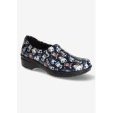 Wide Width Women's Tiffany Flats by Easy Street in Navy Patent (Size 9 1/2 W)