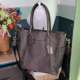 Coach Bags | Coach Euc 70th Anniversary Leather Bleeker Xl Carryall Tote Bag | Color: Gray/Green | Size: Os