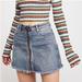 Free People Skirts | Free People Jean Skirt - Zipper Mini Skirt | Size 2 | Color: Blue | Size: 2