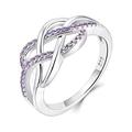 YL Celtic Ring 925 Sterling Silver February Birthstone amethyst Anniversary Eternity Infinity Celtic Knot Ring for Women（SizeQ