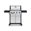 Broil King 4 Free Standing 40000 BTU Grill w/ Side Burner & Cabinet Cast Iron/Steel in Black/Gray | Wayfair 865364