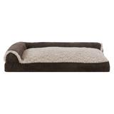 FurHaven Two Tone Faux Fur & Suede Deluxe Chaise Lounge Pillow Sofa Pet Bed Polyester/Synthetic Material in Brown | 6 H x 30 W x 20 D in | Wayfair