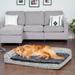 FurHaven Southwest Kilim Deluxe Chaise Lounge Orthopedic Sofa-Style Pet Bed Polyester in Gray/Black | 8 H x 40 W x 32 D in | Wayfair 44536267