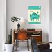 East Urban Home 'P Is for Pig' Graphic Art on Wrapped Canvas, Cotton in Blue/Green/White | 18 H x 12 W x 1.5 D in | Wayfair