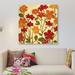 East Urban Home 'Happy Home Flowers II' Print on Canvas Canvas, Cotton in Green/Red/Yellow | 12 H x 12 W x 1.5 D in | Wayfair