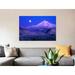 East Urban Home 'Moonlit Landscape Featuring Mount Hood (Wy'east), Oregon, USA' Photographic Print on Canvas Canvas/Metal in Blue/Gray | Wayfair