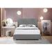 Mercer41 Hermond Solid Wood & Platform Bed Wood & /Upholstered/Linen in Gray/Brown | 54 H x 83 W x 89 D in | Wayfair