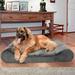 FurHaven Minky Plush Velvet Luxe Lounger Contour Dog Pillow Polyester in Gray | 5 H x 30 W x 20 D in | Wayfair 31338407