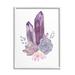 Bungalow Rose 'Succulent Crystal Flower Purple Blue Watercolor Painting' Graphic Art on Canvas in Indigo | 14 H x 11 W x 1.5 D in | Wayfair