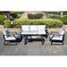 Red Barrel Studio® 4 Piece Sofa Seating Group w/ Cushions Metal in White | Outdoor Furniture | Wayfair 4DB975D00A7744CA98F6F5627BEA9E31