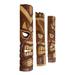 Bayou Breeze 3 Piece Carved Wood Tiki God Masks Wall Décor Set in Brown/Yellow | 23.75 H x 5.75 W x 3.5 D in | Wayfair