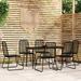 Latitude Run® 7 Piece Patio Dining Set Glass/Wicker/Rattan in Black | 55.1 W x 50 D in | Wayfair 7CFF432619DF46FFAA2C1531D7DF9F60