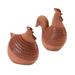 August Grove® August Grove Ameliasburg 2 Piece Ceramic Chicken Set Porcelain/Ceramic in Brown/Gray | 6.75 H x 2.75 W x 6 D in | Wayfair