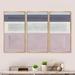 George Oliver Painted Weaving IV FB - Modern & Contemporary Framed Canvas Wall Art Set Of 3 Metal in Blue/Gray/Pink | 32 H x 48 W x 1 D in | Wayfair