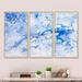 Wrought Studio™ Blue & White Liquid Marble Art - Modern Framed Canvas Wall Art Set Of 3 Canvas, Wood in Blue/White | 28 H x 36 W x 1 D in | Wayfair