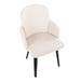 Dahlia Contemporary Dining Chair In Wood & Cream Fabric w/ Chrome Accent By George Oliver - Set Of 2 Upholstered/Fabric in Black | Wayfair