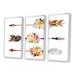 Union Rustic Ethnic Feathers & Flowers On Native Arrows II - 3 Piece Floater Frame Painting on Canvas Canvas, in White | Wayfair