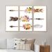 Union Rustic Ethnic Feathers & Flowers On Native Arrows II - 3 Piece Floater Frame Painting on Canvas Metal in Brown/Pink/White | Wayfair