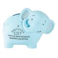 Trinx Domminic Elephant Precious Little Piggy Bank Resin, Rubber in Blue/Gray/White | 4.25 H x 5.75 W x 3.62 D in | Wayfair