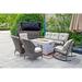 Winston Porter Dannita 6 Piece Sectional Seating Group w/ Cushions Synthetic Wicker/All - Weather Wicker/Wicker/Rattan in Black/Gray | Outdoor Furniture | Wayfair