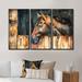 August Grove® The Head of A Horse In Stable - 3 Piece Floater Frame Painting on Canvas Canvas, Wood in White | 20 H x 36 W x 1 D in | Wayfair