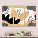 George Oliver Midcentury Organic Shapes w/ Polka Dots - 3 Piece Floater Frame Print on Canvas Canvas, Wood in White | 28 H x 36 W x 1 D in | Wayfair