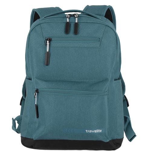 "Laptoprucksack TRAVELITE ""Kick Off M, 40 cm, petrol"" Gr. B/H/T: 31 cm x 40 cm x 14 cm, blau (petrol) Herren Rucksäcke mit 13-Zoll Laptopfach"