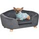 Canapé chien lit pour chien design scandinave coussin moelleux amovible pieds bois massif dim. 70L