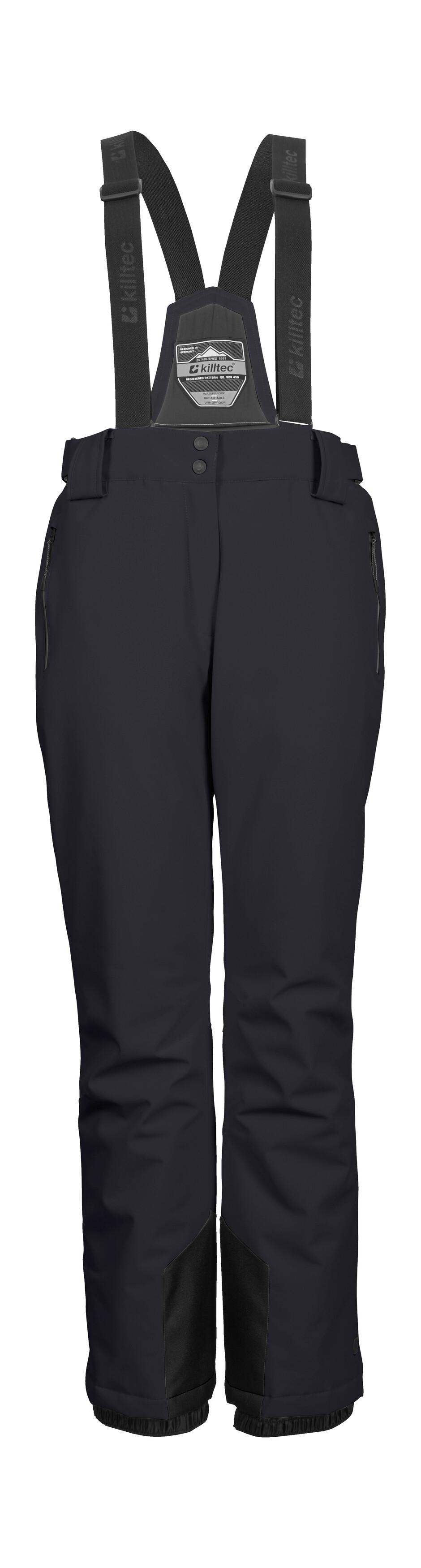 Skihose KILLTEC "KSW 249 WMN SKI PNTS", Damen, Gr. 38, Normalgrößen, schwarz, Oberstoff: 100% Polyester, Futter: 100% Polyester, Wattierung: 100% Polyester, Hosen, Wasser- und winddicht, abnehmbare Träger, verstellbare Taille Image