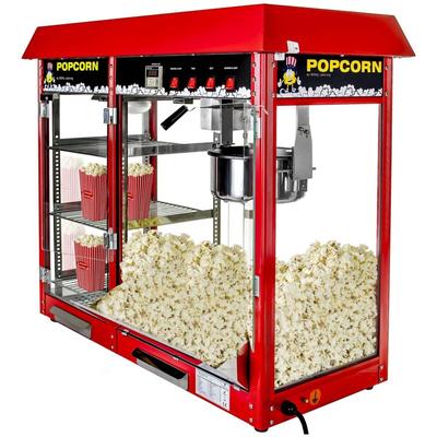 Popcornmaschine Popcornmaker Popcornautomat 1700W 5kg/h beheizte Kammer rot