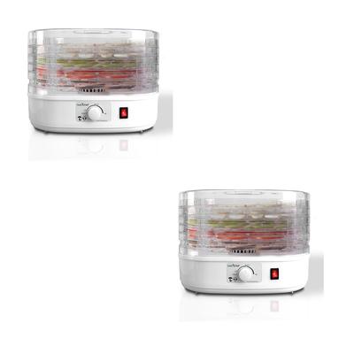NutriChef Kitchen Countertop 5 Tray Electric Food Dehydrator Machine (2 Pack) - 6.79