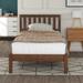 Contemporary Style Twin Size Wood Platform Bed with Headboard and Wooden Slat Support