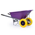 KCT 160L XL Twin Wheel Wheelbarrow Purple - Heavy Duty Garden/Stable Yard/Builders Barrow with Puncture Proof Tyres